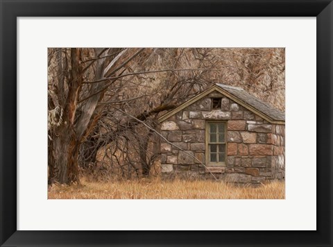 Framed Stone Cabin Print