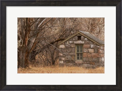Framed Stone Cabin Print