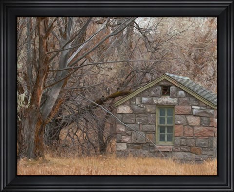 Framed Stone Cabin Print