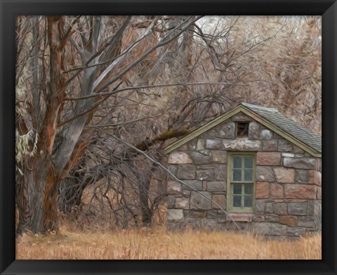 Framed Stone Cabin Print