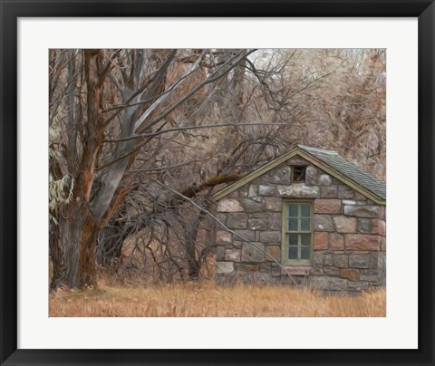 Framed Stone Cabin Print