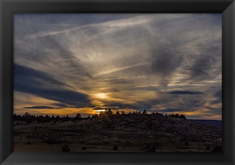 Framed Steens Mountain Sunset Print