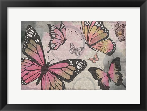 Framed Butterflies I Print