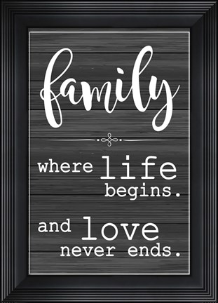 Framed Love Never Ends Print