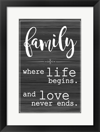 Framed Love Never Ends Print