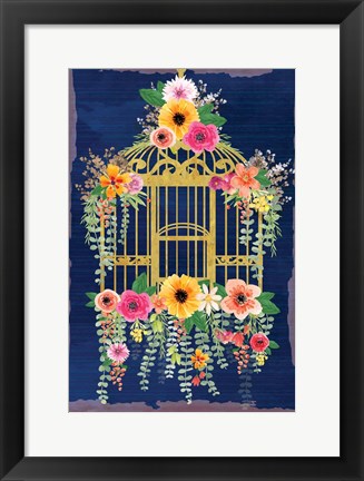 Framed Bird Cage Print