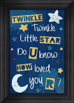Framed Twinkle Twinkle Little Star Print