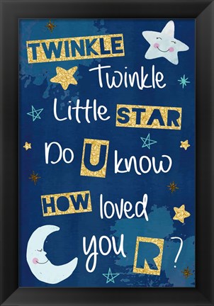 Framed Twinkle Twinkle Little Star Print