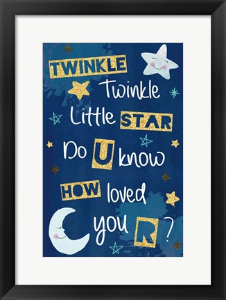 Framed Twinkle Twinkle Little Star Print