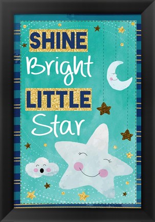 Framed Shine Bright Little Star Print