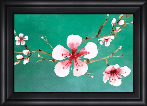 Framed Cherry Blossoms II Print