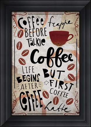 Framed Coffee Typography Print