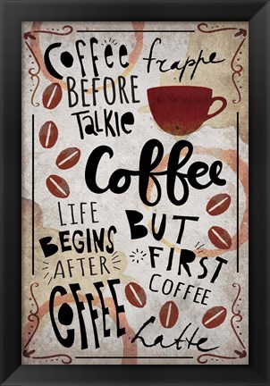 Framed Coffee Typography Print