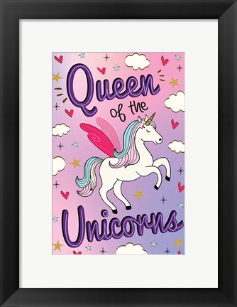Framed Queen of the Unicorns Print