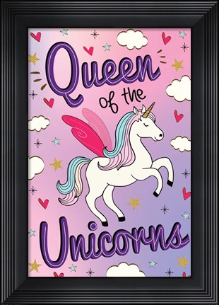 Framed Queen of the Unicorns Print