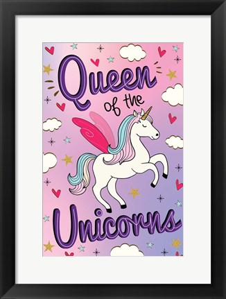 Framed Queen of the Unicorns Print