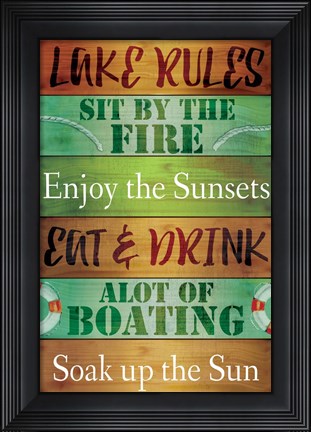 Framed Lake Rules Print