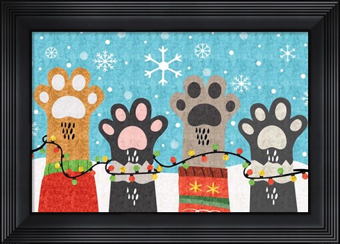 Framed Christmas Paws Print