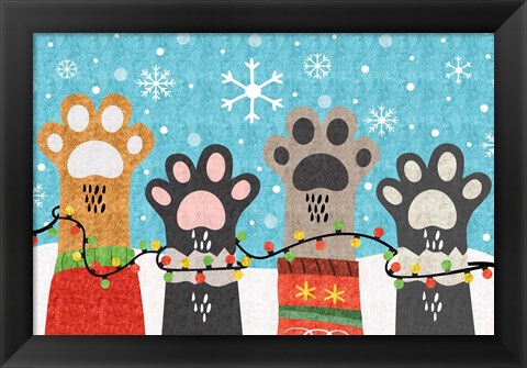 Framed Christmas Paws Print