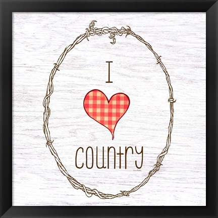 Framed I Love Country Print