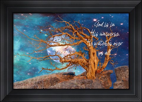 Framed God in His Universe Print