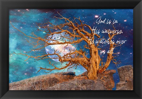 Framed God in His Universe Print