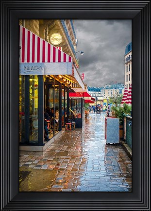 Framed Paris Cafe Mimosa Print