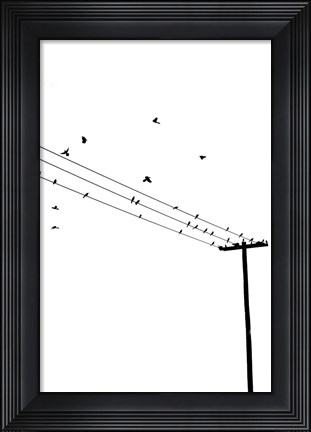 Framed Birds on a Wire Print