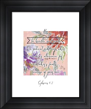 Framed Ephesians 4-2 Box Floral Print