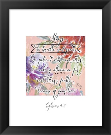 Framed Ephesians 4-2 Box Floral Print