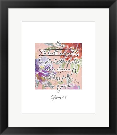 Framed Ephesians 4-2 Box Floral Print