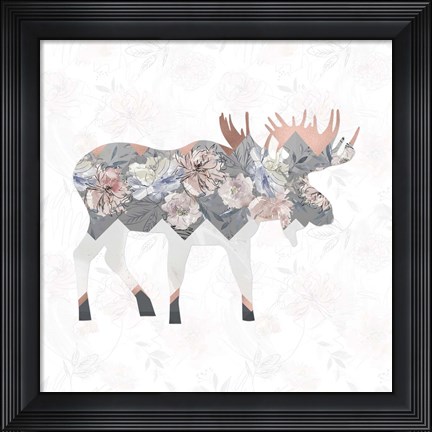 Framed Square Moose Print
