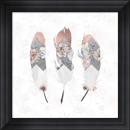 Framed Square Feathers Print