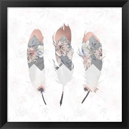 Framed Square Feathers Print