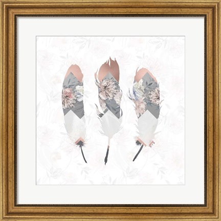 Framed Square Feathers Print