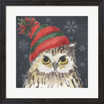 Framed Christmas Owl Print