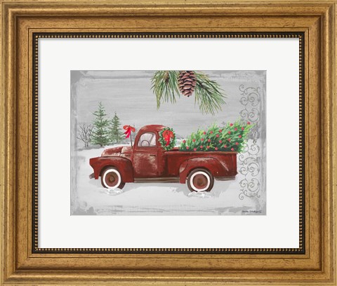 Framed Red Truck Print
