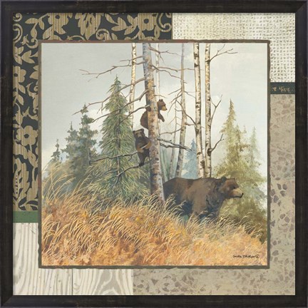 Framed Brown Bears with Border Print