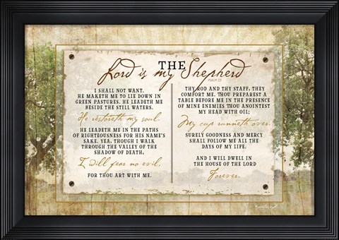 Framed Lord is My Shepherd Print