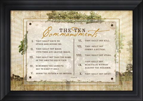 Framed 10 Commandments Print