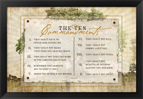 Framed 10 Commandments Print