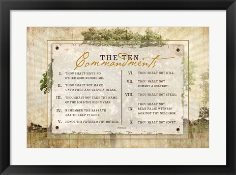 Framed 10 Commandments Print