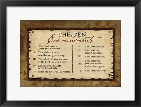 Framed 10 Commandments II Print