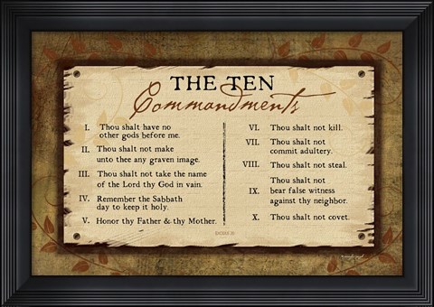 Framed 10 Commandments II Print