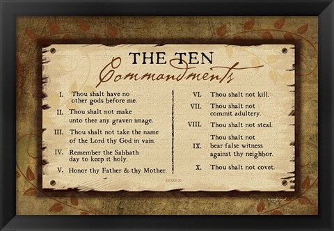 Framed 10 Commandments II Print