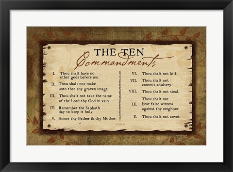 Framed 10 Commandments II Print