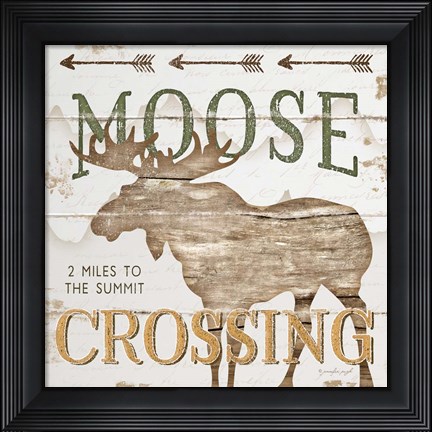 Framed Moose Crossing Print