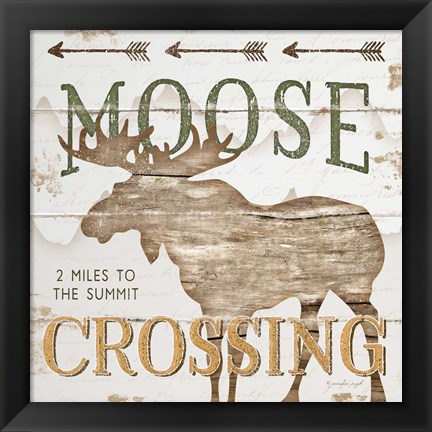 Framed Moose Crossing Print