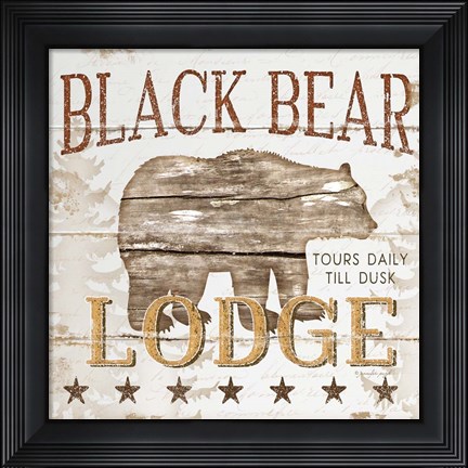 Framed Black Bear Lodge Print