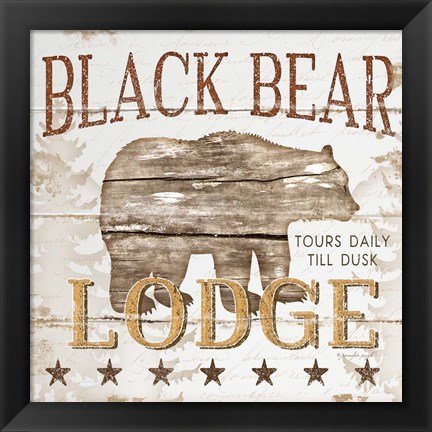 Framed Black Bear Lodge Print